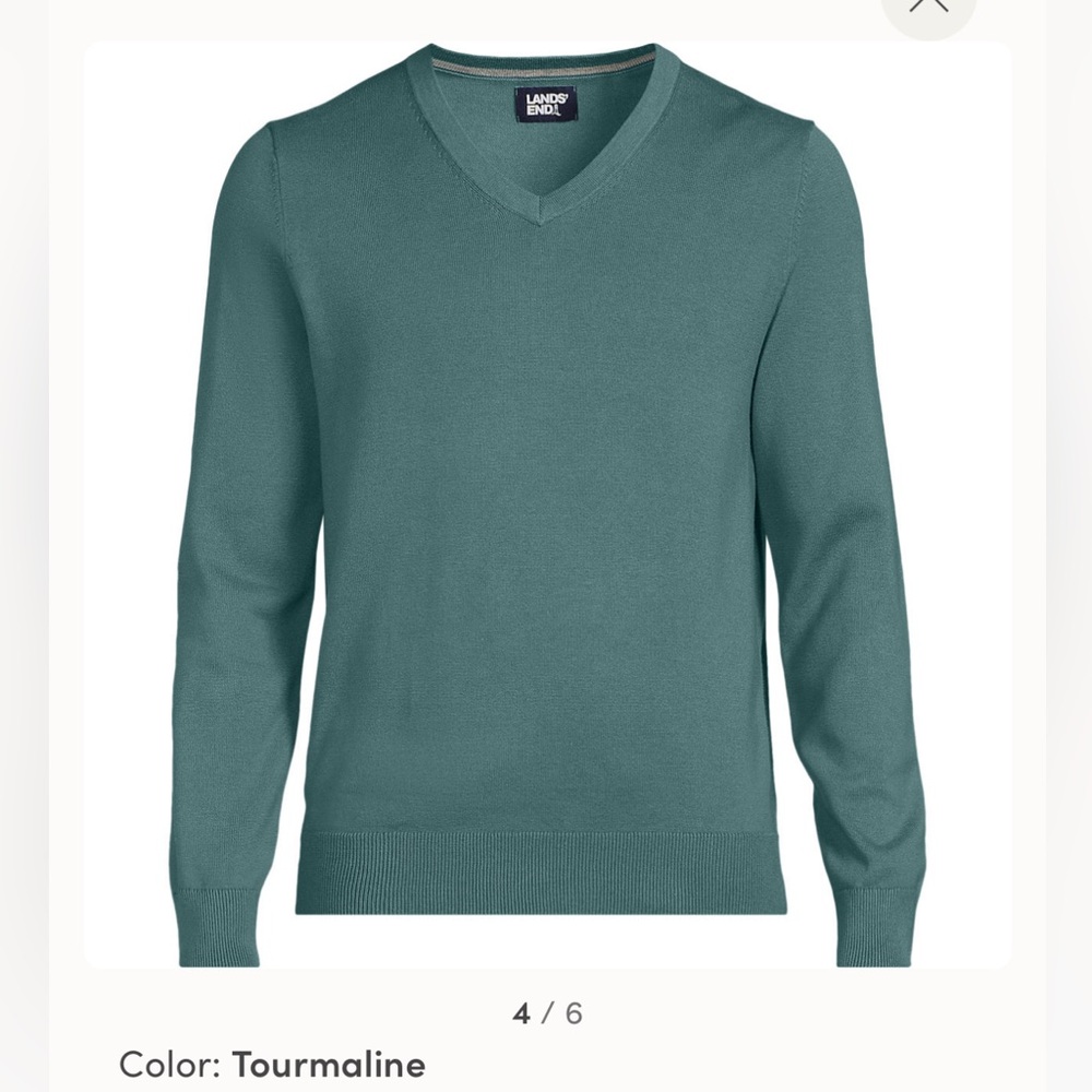NWT Men's Fine Gauge Cotton V Neck Sweater